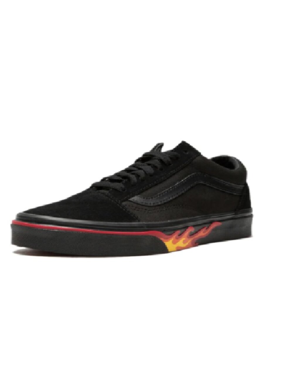 Vans Old Skool Flame Wall Black Red Yellow Flame Skate Shoes Sneakers [Size]